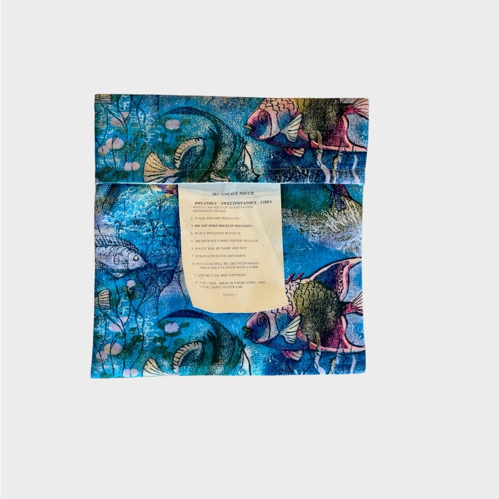 Baking Potato Fish Print Fabric Bag For Microwave 9 in